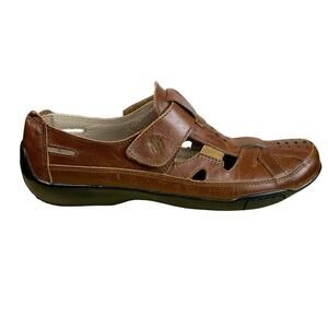 Ros Hommerson Closed Toe Sandal Brown Leather Womens Comfort Shoe Size 8